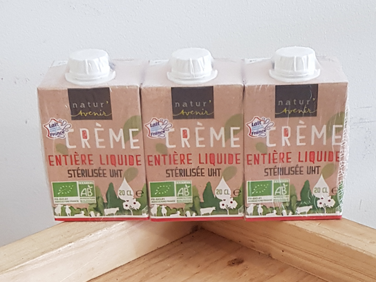 Crème entière liquide, 3 x 20cl