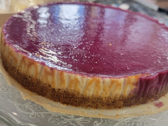 Cheese cake citron et coulis de grenade