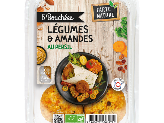 Bouchées légumes et amandes