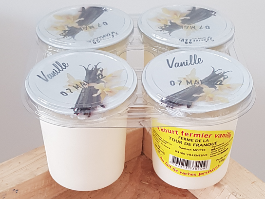 Yaourts vanille fermiers de vache (4*125g) 