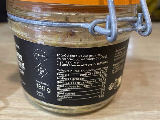 Foie gras de canard mi-cuit entier en bocal