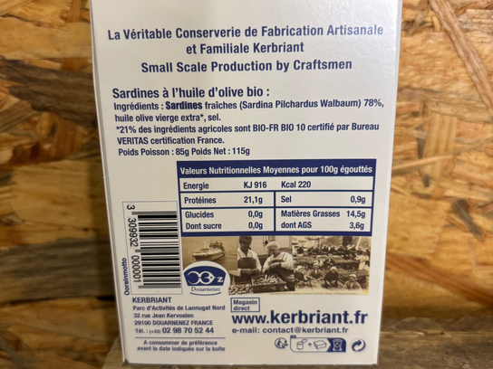 Sardines à l'huile d'olive