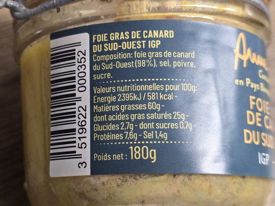 Foie Gras de Canard du Sud-Ouest IGP
