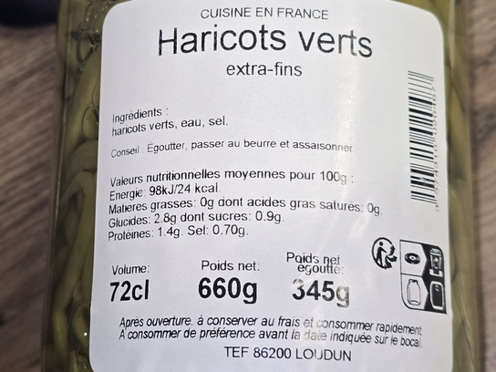 Haricots verts extra fins