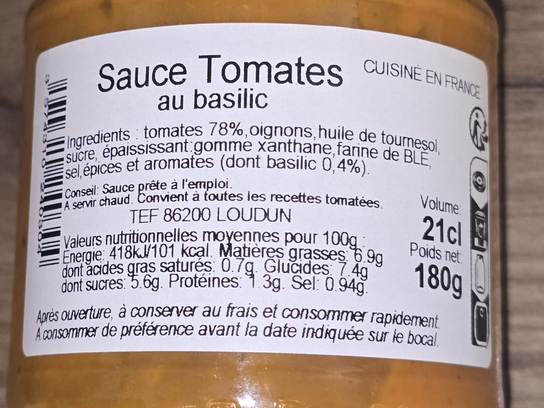 Sauce tomate au basilic