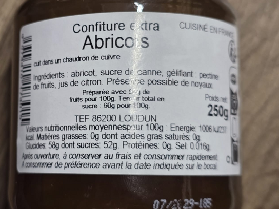 Confiture d'abricots - 250g