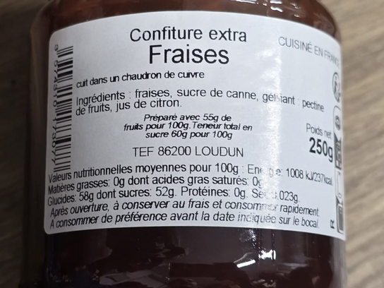 Confiture de fraises - 250g