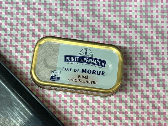 Foie de morue fumé au bois de hêtre, au sel de Guérande