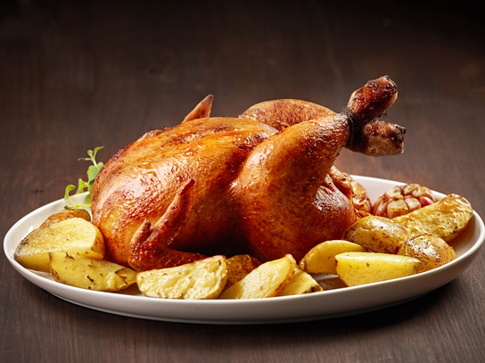 Poulet rôti + pommes de terres offertes