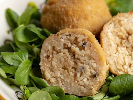 Polpette de riz à la truffe et aux cèpes