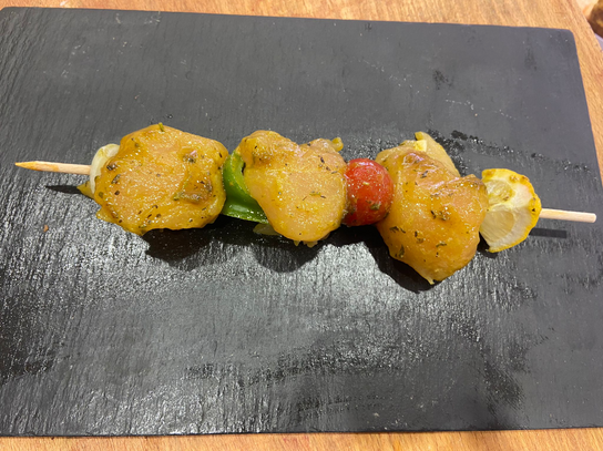 Brochette de poulet marinade thym citron