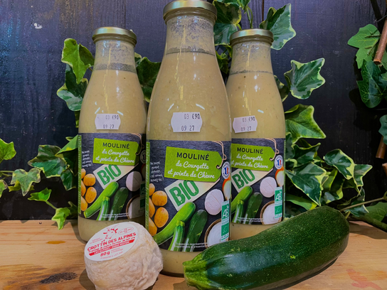 Moulinet de courgettes et pointe de chèvre