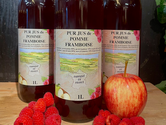 Pur jus de pomme framboise