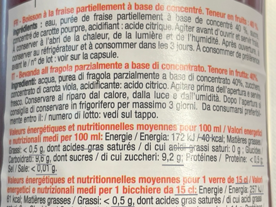 Boisson à la fraise