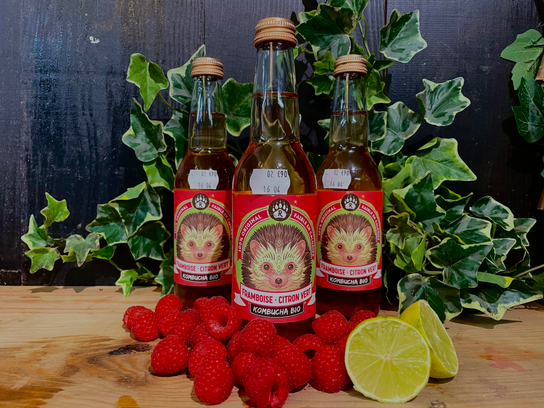 Kombucha bio framboise, citron vert