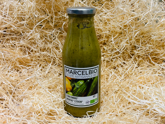 Soupe froide concombre menthe citron - BIO