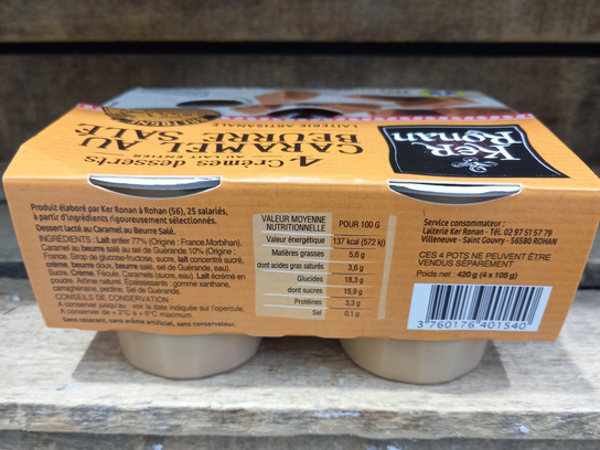 Crème dessert caramel beurre salé