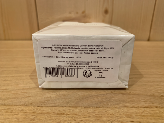 Infusion citron thym et romarin - sachet 100gr