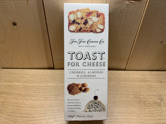 Toasts pour fromages cerises, amandes et graines de lin