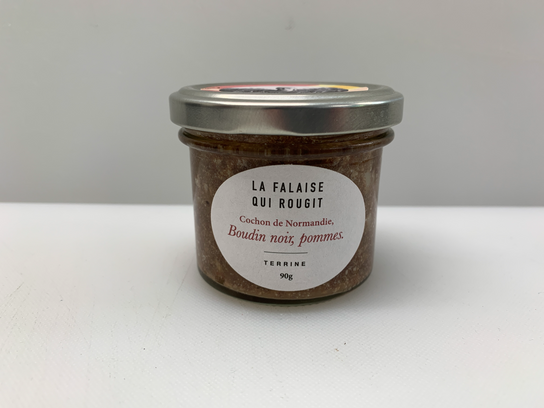 Terrine cochon, boudin noir et pommes
