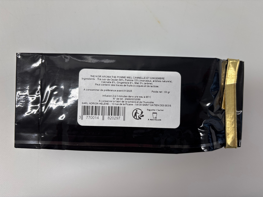 Thé noir pomme miel cannelle et gingembre - sachet 50gr