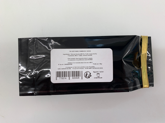Thé vert mûre framboise et cassis - sachet 50gr