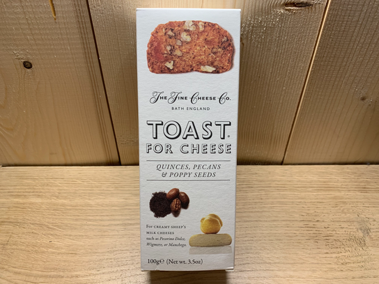 Toasts pour fromages coing, noix pécan, graines de pavot