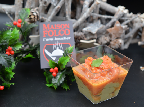 Verrine tartare de tomate guacamole