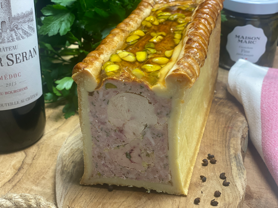 Pâté en croûte pintade foie gras pistache
