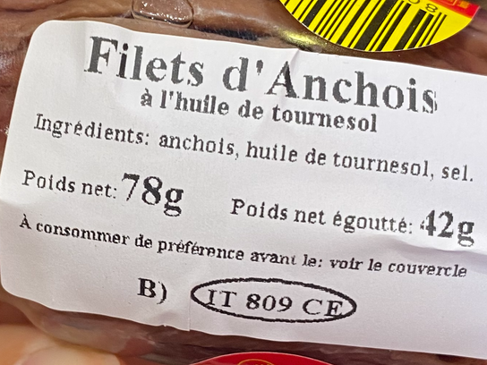 Filet d'anchois