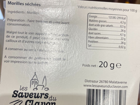 Morilles séchées