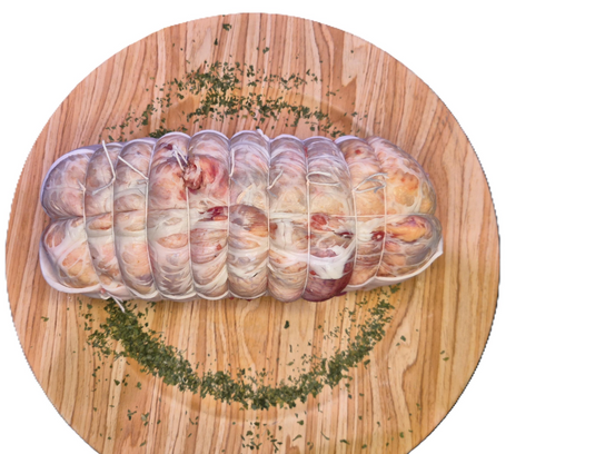 Rôti de canette farce foie gras et morilles