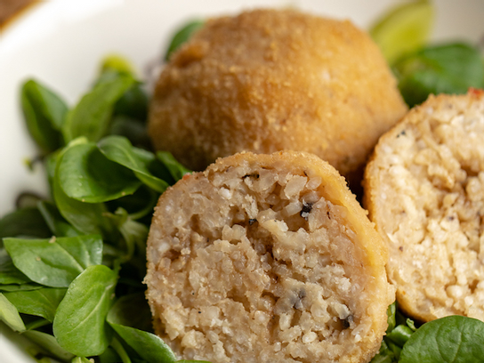 Polpette de riz à la truffe et aux cèpes