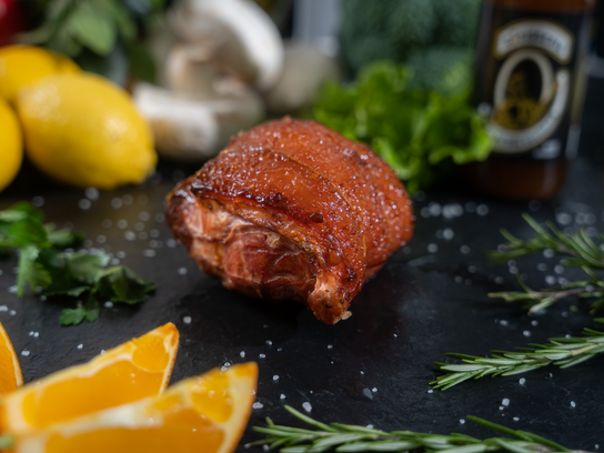 Jambonneau cuit à la broche