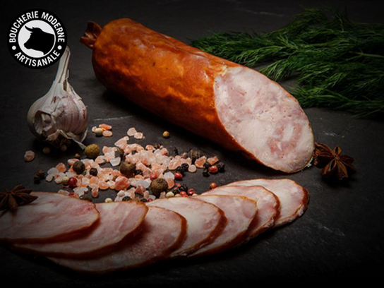 Saucisson fumé à l’ail tranché - 200 g