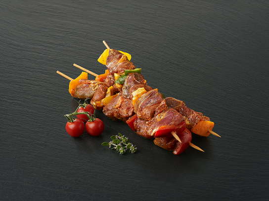 Brochette agneau "Viande BIO" sauce tomate coriandre