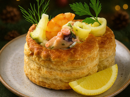 Bouchée gourmande aux fruits de mer