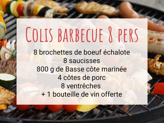 Colis Barbecue 8p (+ 1 bouteille de vin offerte)