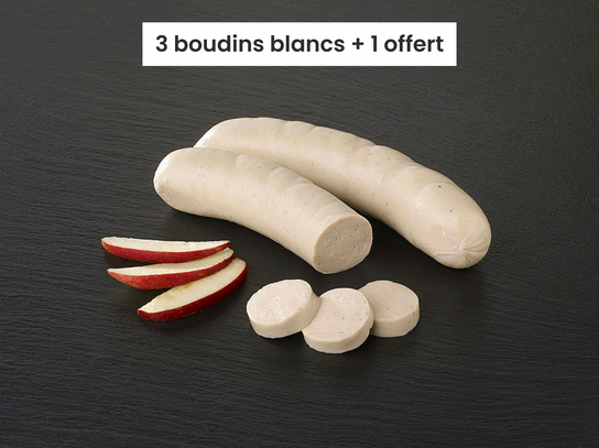 3 boudins blancs de 130g + 1 offert de 130g