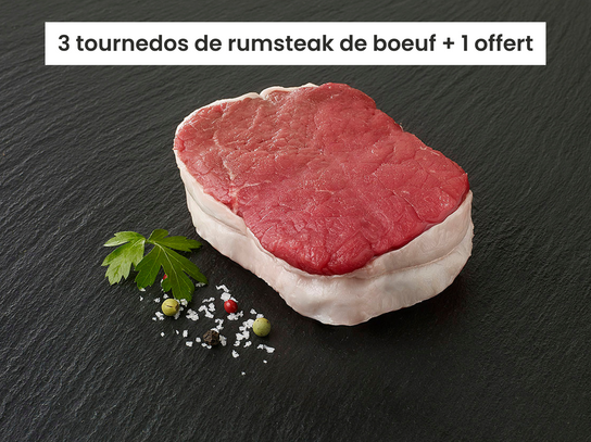 3 Rumsteck de bœuf de 180g + 1 offert de 180g