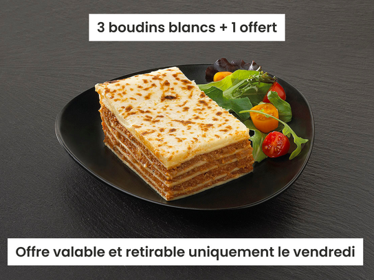3 Lasagnes bolognaises  + 1 offerte "UNIQUEMENT VENDREDI"