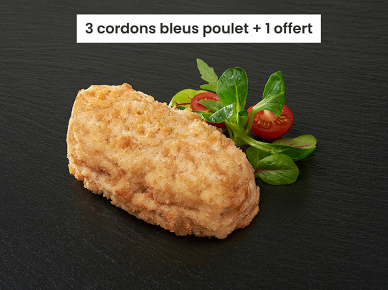 3 Cordon bleus de poulet de 150g+ 1 offert de 150g