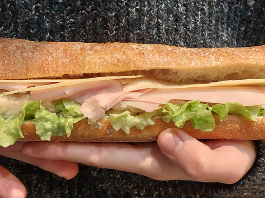 sandwich jambon crudité