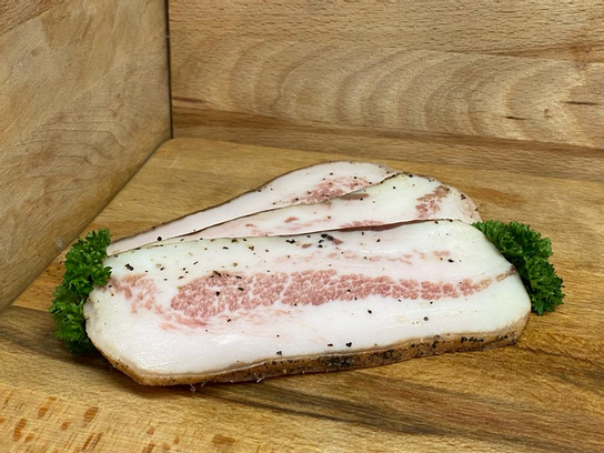 Guanciale en tranche