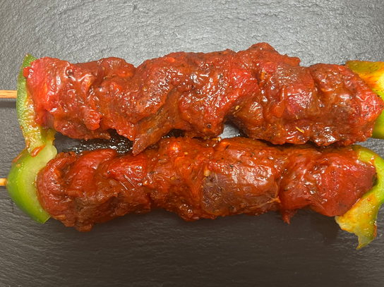 Brochette de bœuf (poivre - moutarde - coriandre)
