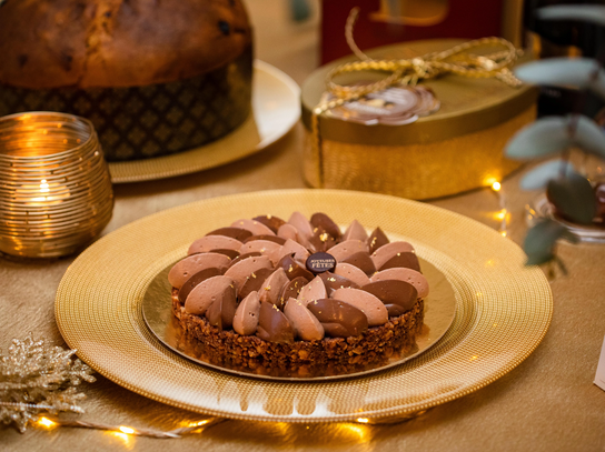 Tarte Gianduia et noisettes du Piémont Bio