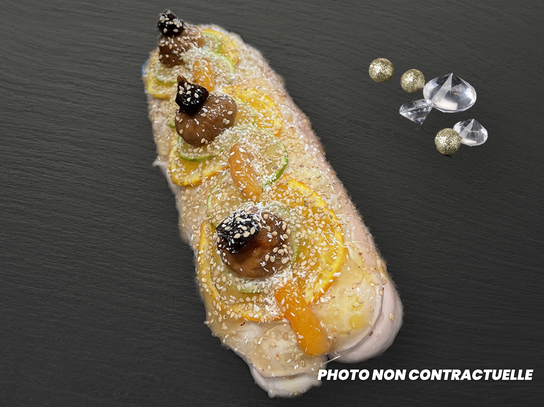 Rôti de Chapon farci et médaillon de foie gras