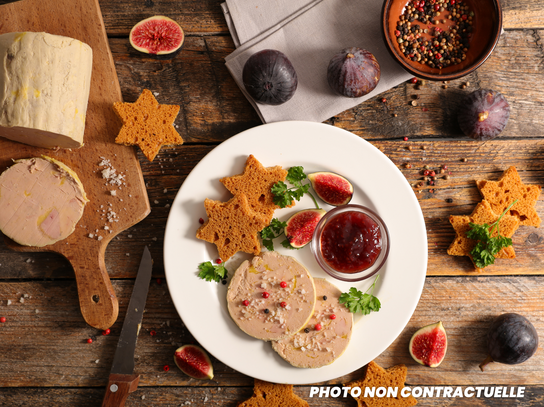 Assiette de foie gras au pain d'épice