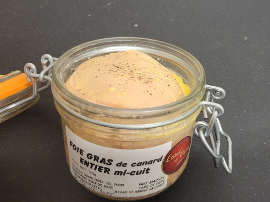 Foie-gras de canard mi-cuit en verrine