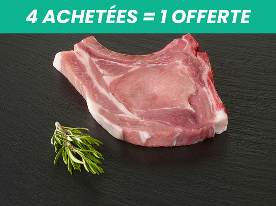 4 Côtes de porc filet de 200g + 1 offerte de 200g